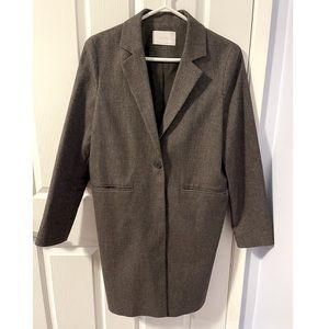 Oak + Fort brown plaid long coat jacket